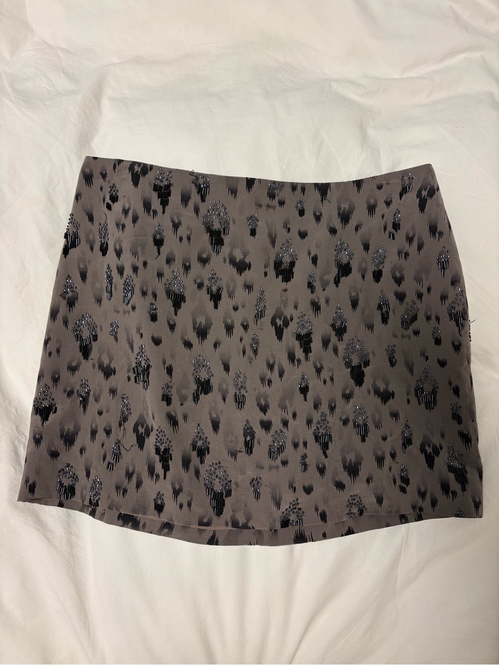 Silk Beaded Mini Skirt